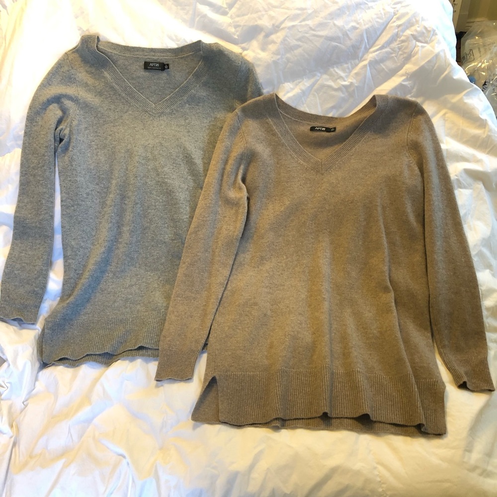 Two APT 9 Cashmere Sweaters